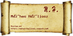 Méhes Héliosz névjegykártya
